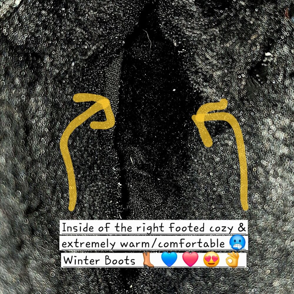 Lands End Womens 473076 Avalanche Snow Boot Black Suede Lace Up Faux Fur Trim 11 - Picture 11 of 12